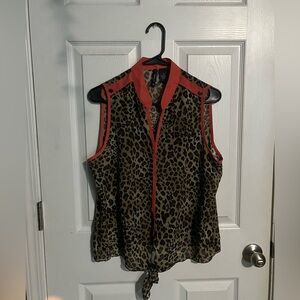 Shear leopard blouse New Directions
